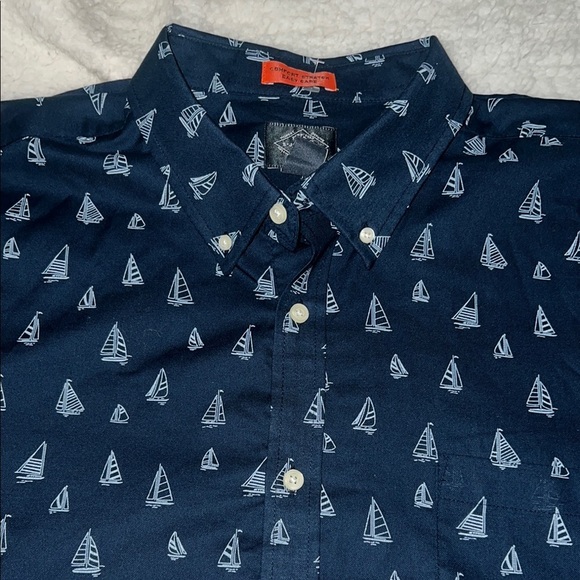 St. John's Bay Blue Casual Button Down Shirt Nautical Design - Picture 4 of 16